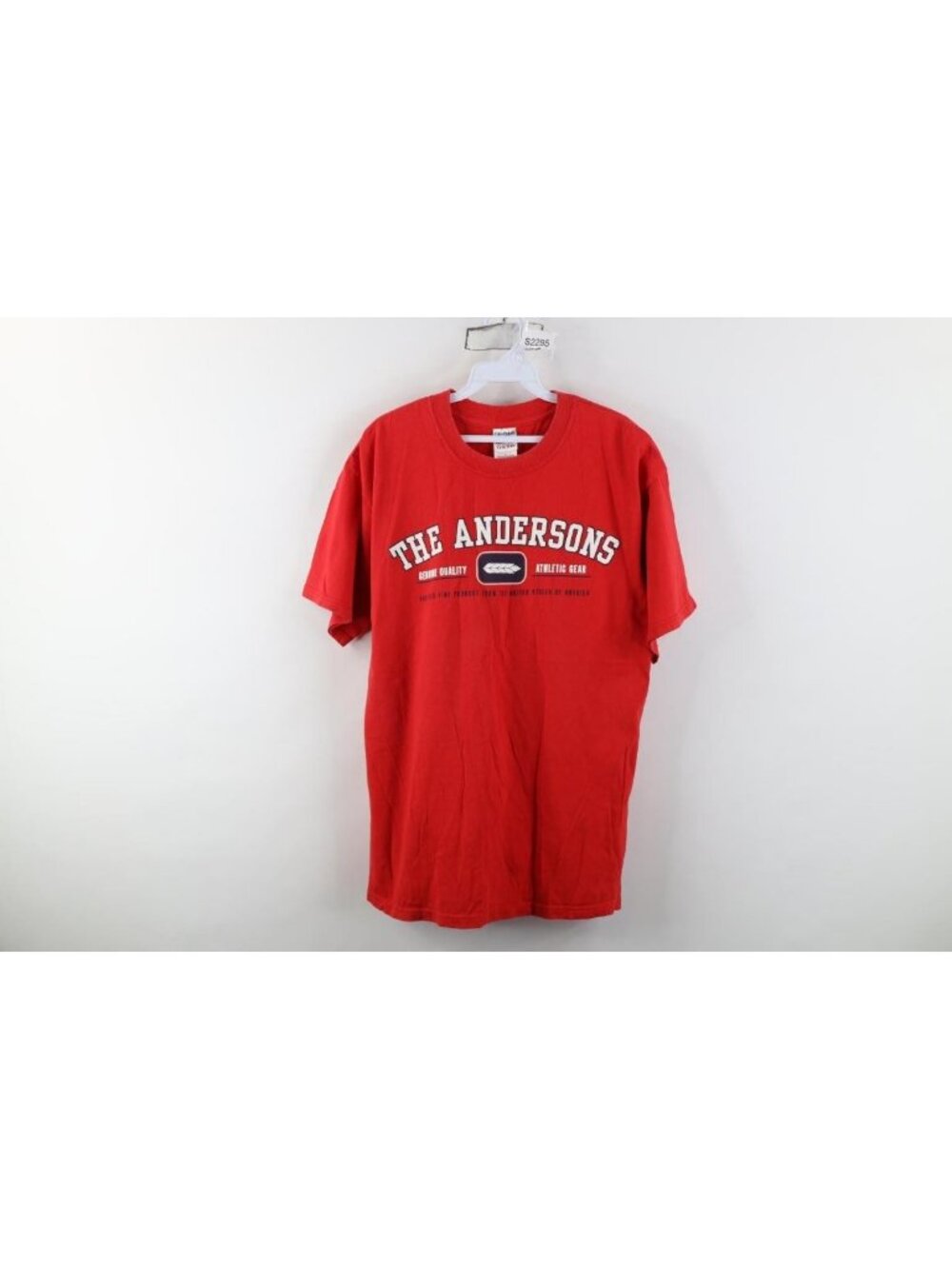 Vintage 90s Y2K Mens Large Spell Out The Andersons Athletic Gear T-Shirt Red